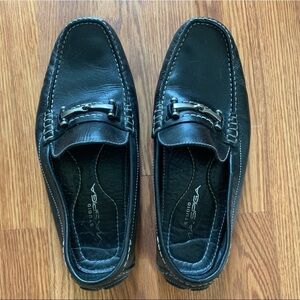 VIA SPIGA size 9.5 Men’s Black Loafers Slip on Shoes
